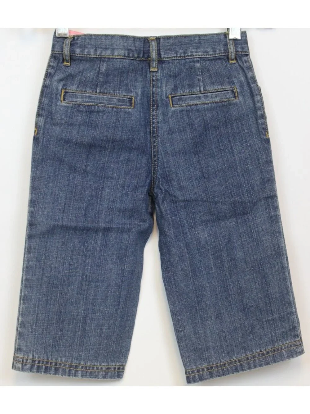 2008 Gymboree Tennis Match sz 4T Capri Jeans Applique Turtle Flower Adjust Waist